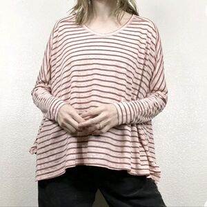 Striped Oversized Tee Shirt - Large